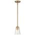 Savoy House Essentials Calhoun 5" Wide Warm Brass 1-Light Mini Pendant