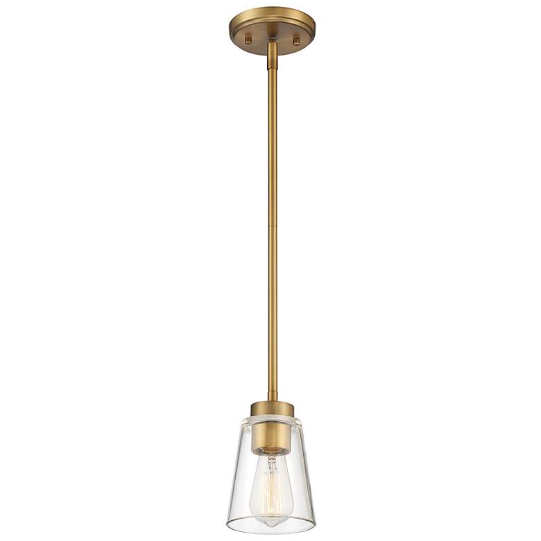 Image 3 Savoy House Essentials Calhoun 5" Wide Warm Brass 1-Light Mini Pendant more views