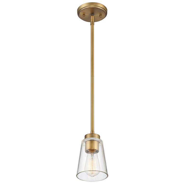 Image 4 Savoy House Essentials Calhoun 5" Wide Warm Brass 1-Light Mini Pendant more views