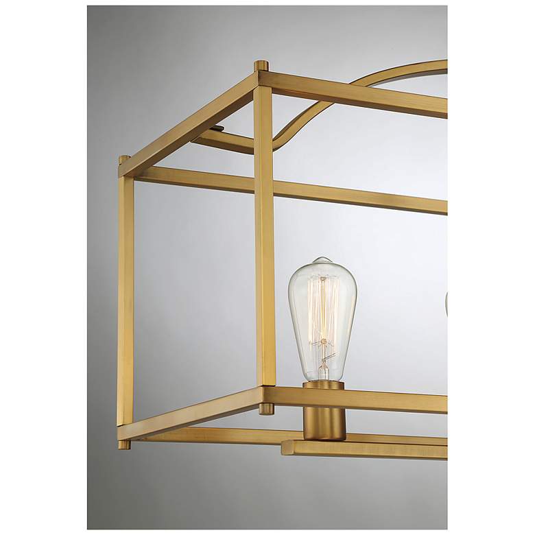 Image 6 Savoy House Essentials Calhoun 5" Wide Warm Brass Linear Chandelier more views