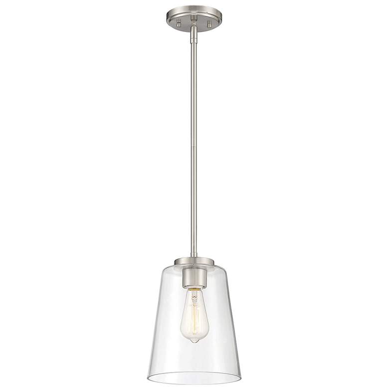 Image 3 Savoy House Essentials Calhoun 8" Wide Satin Nickel 1-Light Mini Penda more views