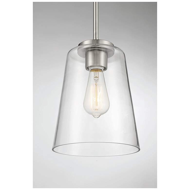 Image 5 Savoy House Essentials Calhoun 8" Wide Satin Nickel 1-Light Mini Penda more views