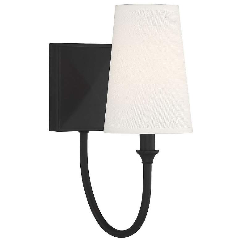 Image 2 Savoy House Essentials Cameron 13" High Matte Black Wall Sconce more views