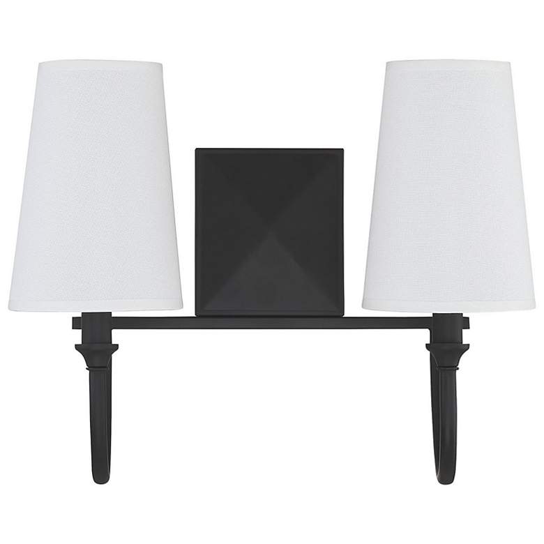 Image 3 Savoy House Essentials Cameron 15" Wide 2-Light Matte Black Bath Light more views