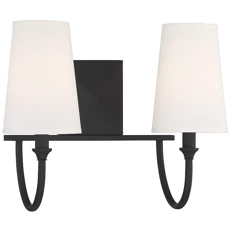 Image 4 Savoy House Essentials Cameron 15" Wide 2-Light Matte Black Bath Light more views