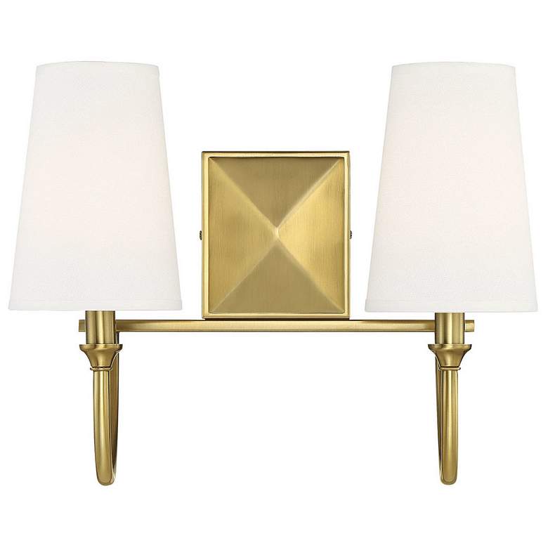 Image 1 Savoy House Essentials Cameron 15" Wide 2-Light Warm Brass Bath Light