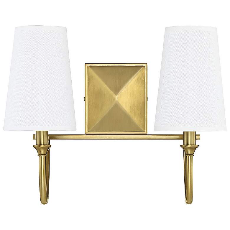 Image 2 Savoy House Essentials Cameron 15" Wide 2-Light Warm Brass Bath Light more views