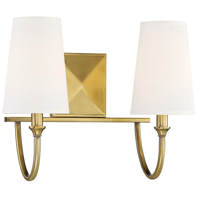 Image 3 Savoy House Essentials Cameron 15" Wide 2-Light Warm Brass Bath Light more views