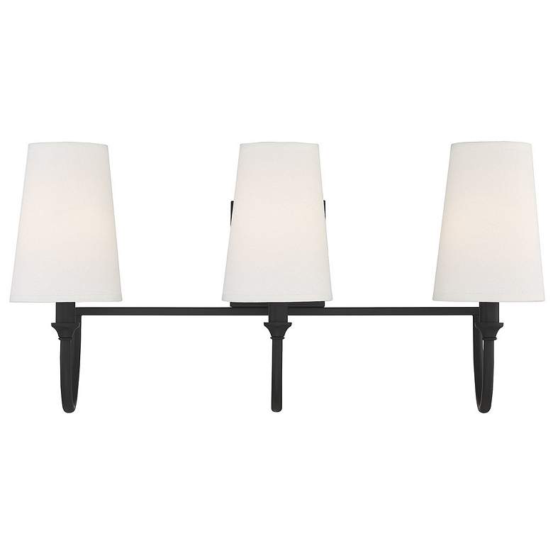 Image 1 Savoy House Essentials Cameron 24" Wide 3-Light Matte Black Bath Light