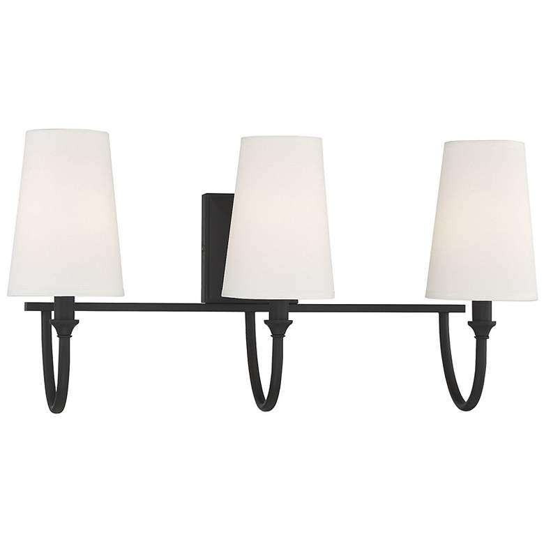Image 3 Savoy House Essentials Cameron 24" Wide 3-Light Matte Black Bath Light more views