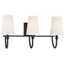 3_Savoy House Essentials Cameron 24" Wide 3-Light Matte Black Bath Light more views