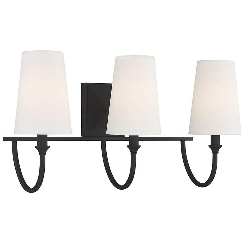Image 4 Savoy House Essentials Cameron 24" Wide 3-Light Matte Black Bath Light more views