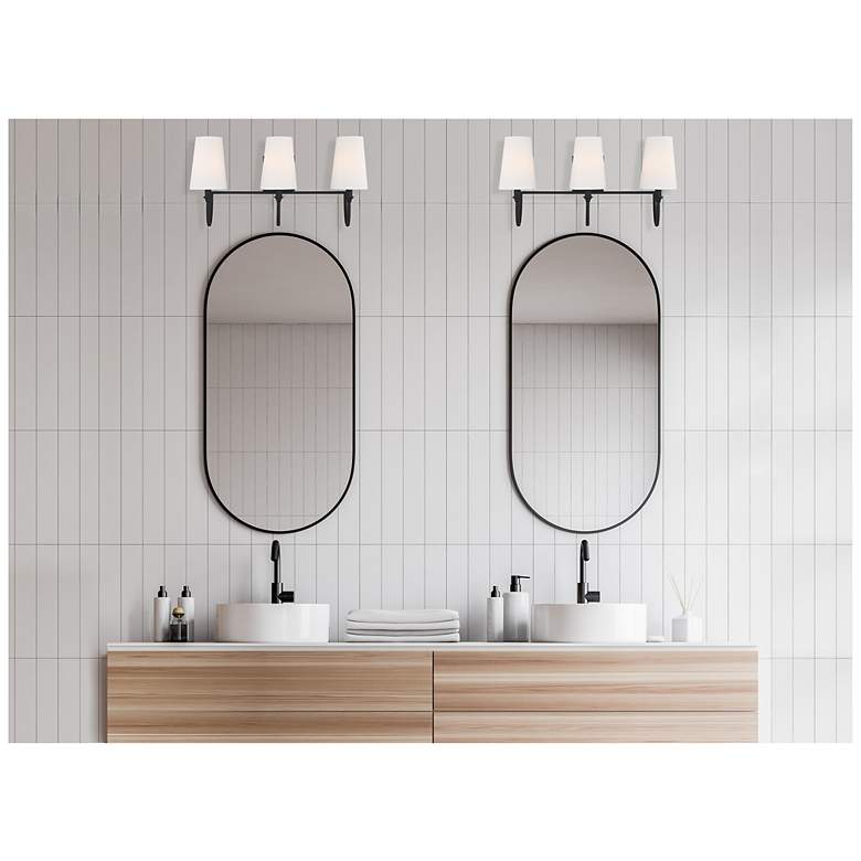 Image 6 Savoy House Essentials Cameron 24" Wide 3-Light Matte Black Bath Light more views