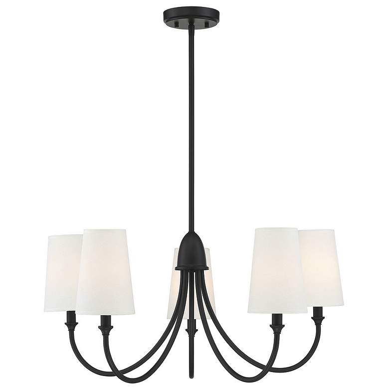 Image 1 Savoy House Essentials Cameron 29" Wide Matte Black 5-Light Chandelier