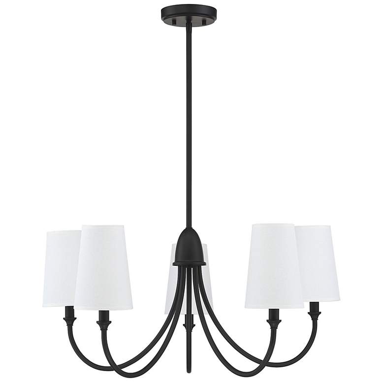 Image 2 Savoy House Essentials Cameron 29" Wide Matte Black 5-Light Chandelier more views