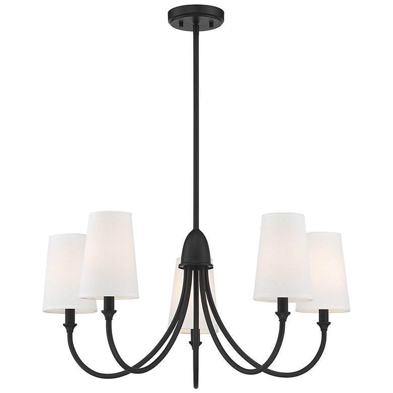 Image 3 Savoy House Essentials Cameron 29" Wide Matte Black 5-Light Chandelier more views