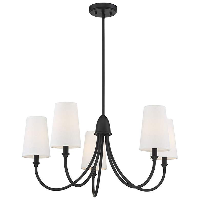 Image 5 Savoy House Essentials Cameron 29" Wide Matte Black 5-Light Chandelier more views