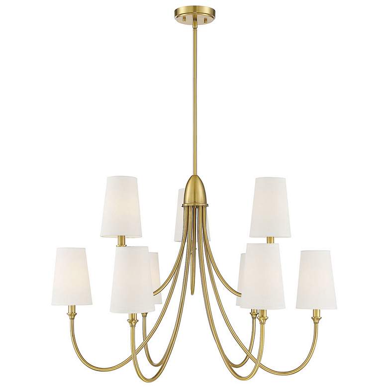 Image 1 Savoy House Essentials Cameron 35" Wide Warm Brass 9-Light Chandelier