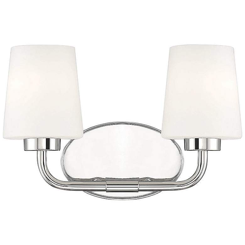 Image 1 Savoy House Essentials Capra 15" Wide 2-Light Polished Nickel Bath Lig