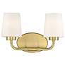 Savoy House Essentials Capra 15" Wide 2-Light Warm Brass Bath Light