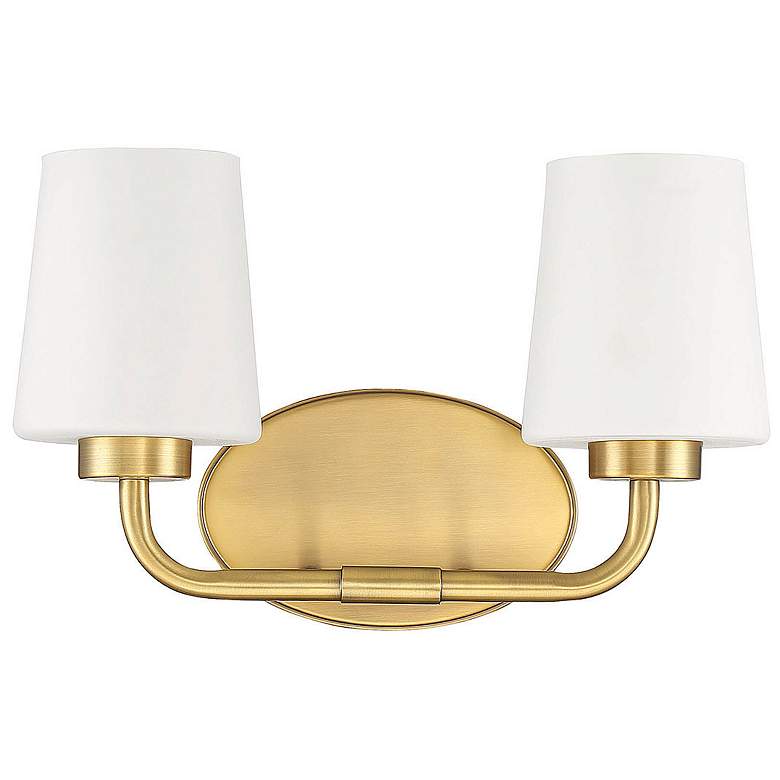 Image 2 Savoy House Essentials Capra 15" Wide 2-Light Warm Brass Bath Light more views