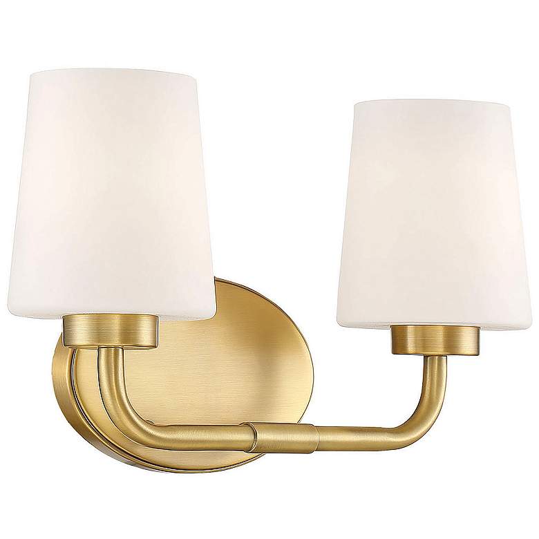 Image 3 Savoy House Essentials Capra 15" Wide 2-Light Warm Brass Bath Light more views