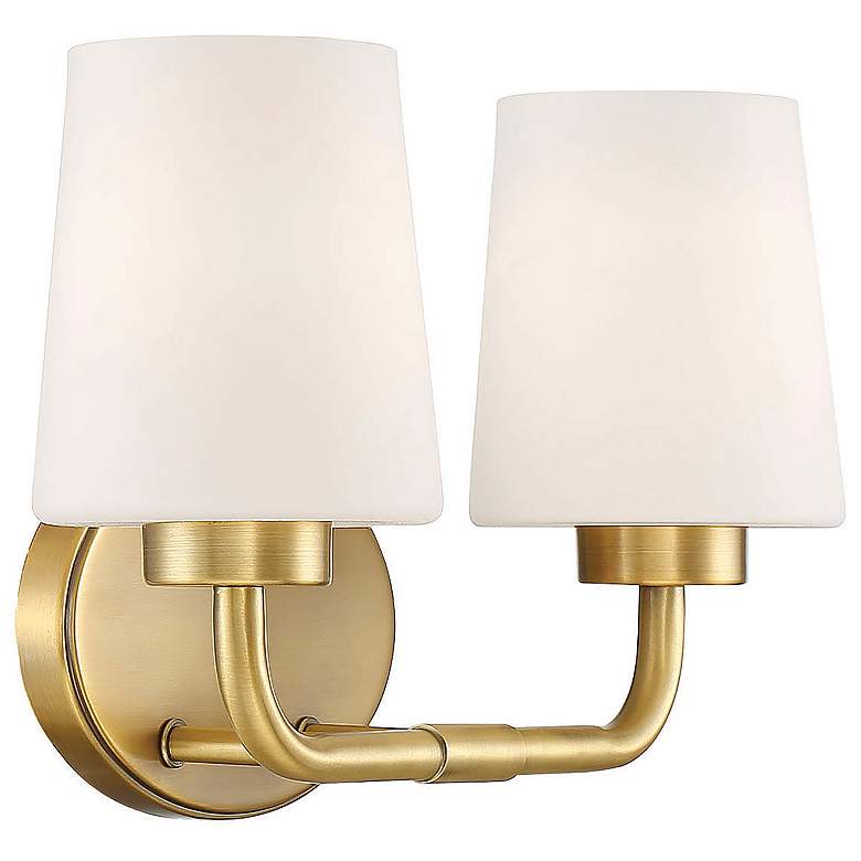 Image 4 Savoy House Essentials Capra 15" Wide 2-Light Warm Brass Bath Light more views