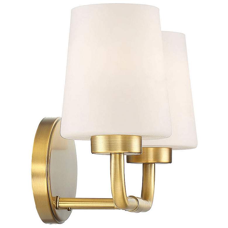 Image 5 Savoy House Essentials Capra 15" Wide 2-Light Warm Brass Bath Light more views