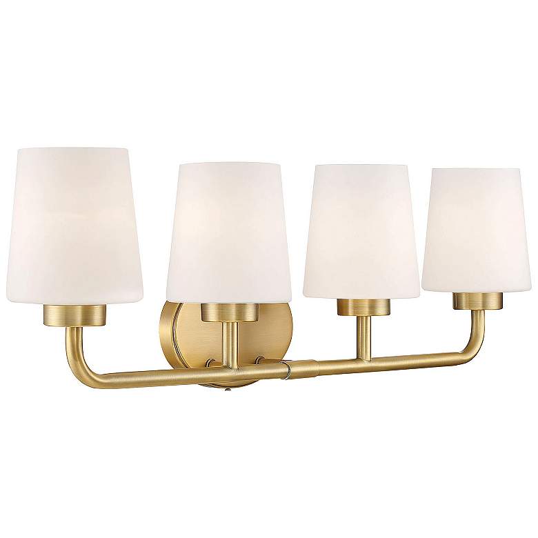 Image 4 Savoy House Essentials Capra 31" Wide 4-Light Warm Brass Bath Light more views