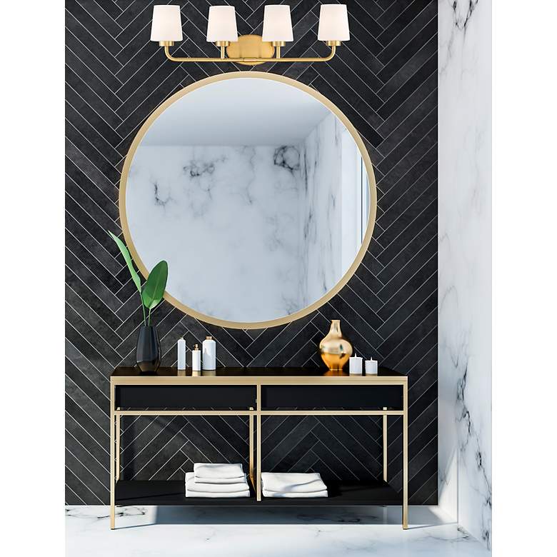 Image 6 Savoy House Essentials Capra 31" Wide 4-Light Warm Brass Bath Light more views