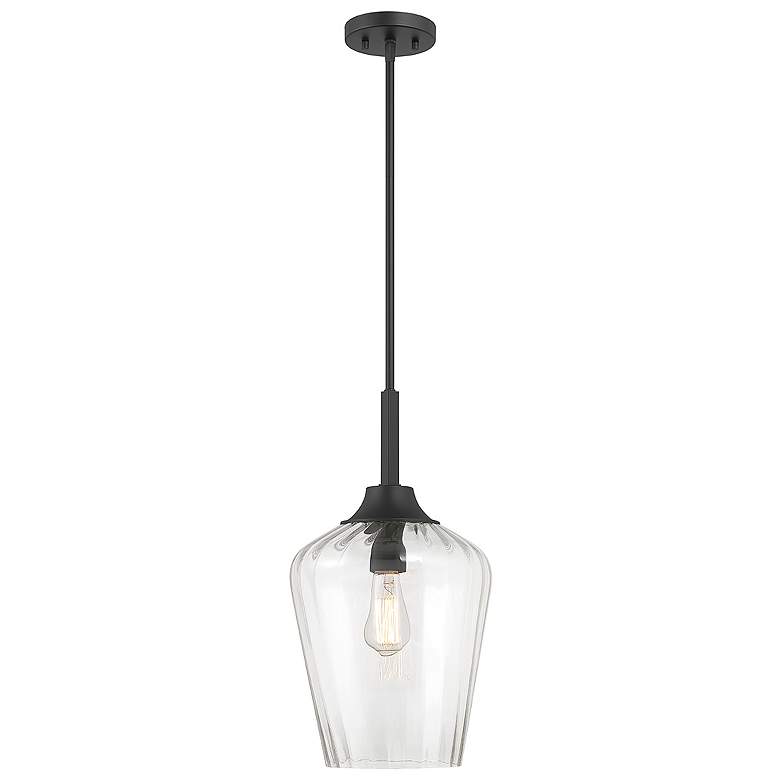 Image 1 Savoy House Essentials Carlton 11" Wide Matte Black 1-Light Pendant