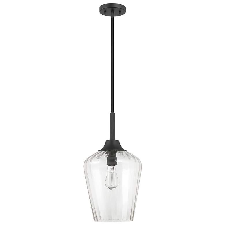 Image 2 Savoy House Essentials Carlton 11" Wide Matte Black 1-Light Pendant more views
