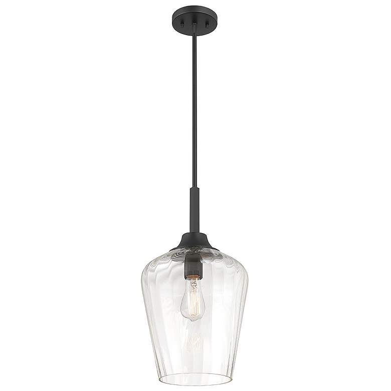 Image 3 Savoy House Essentials Carlton 11" Wide Matte Black 1-Light Pendant more views