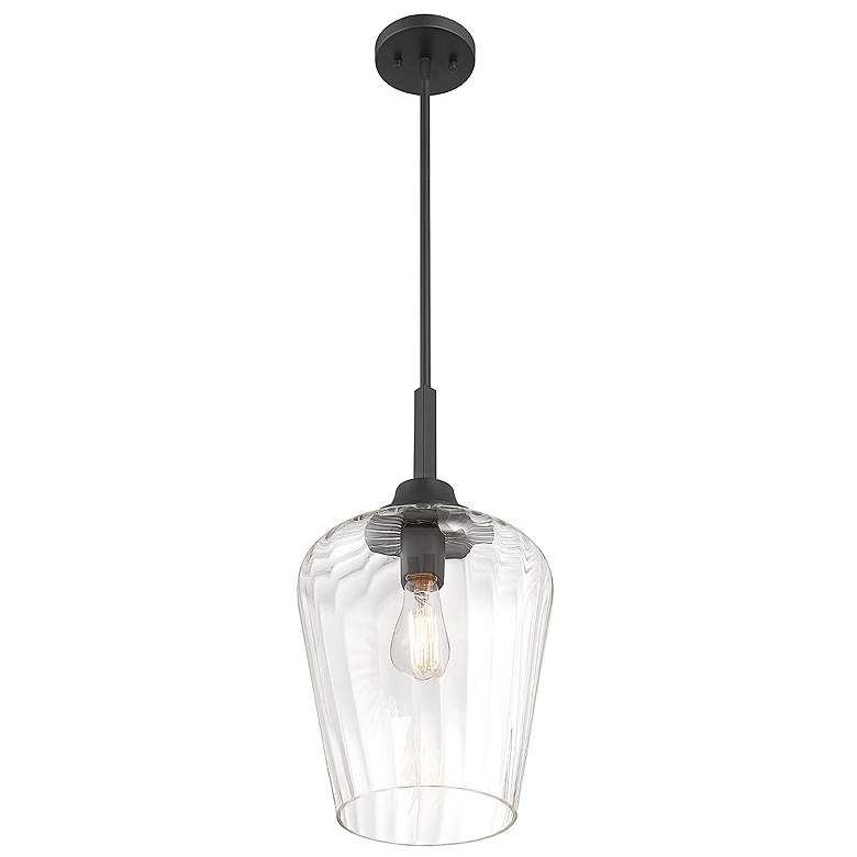 Image 4 Savoy House Essentials Carlton 11" Wide Matte Black 1-Light Pendant more views