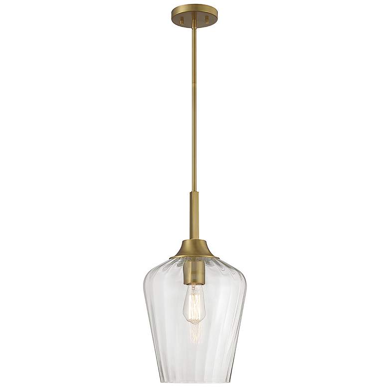 Image 1 Savoy House Essentials Carlton 11" Wide Warm Brass 1-Light Pendant