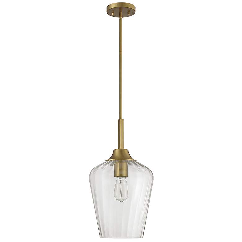 Image 2 Savoy House Essentials Carlton 11" Wide Warm Brass 1-Light Pendant more views
