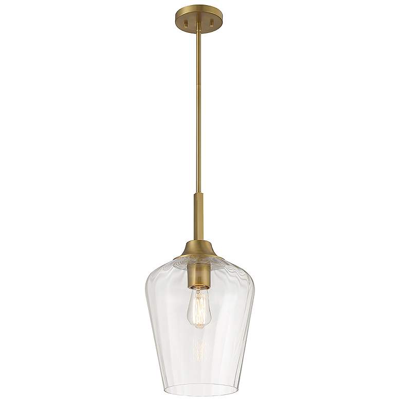 Image 3 Savoy House Essentials Carlton 11" Wide Warm Brass 1-Light Pendant more views