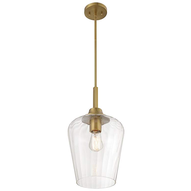Image 4 Savoy House Essentials Carlton 11" Wide Warm Brass 1-Light Pendant more views