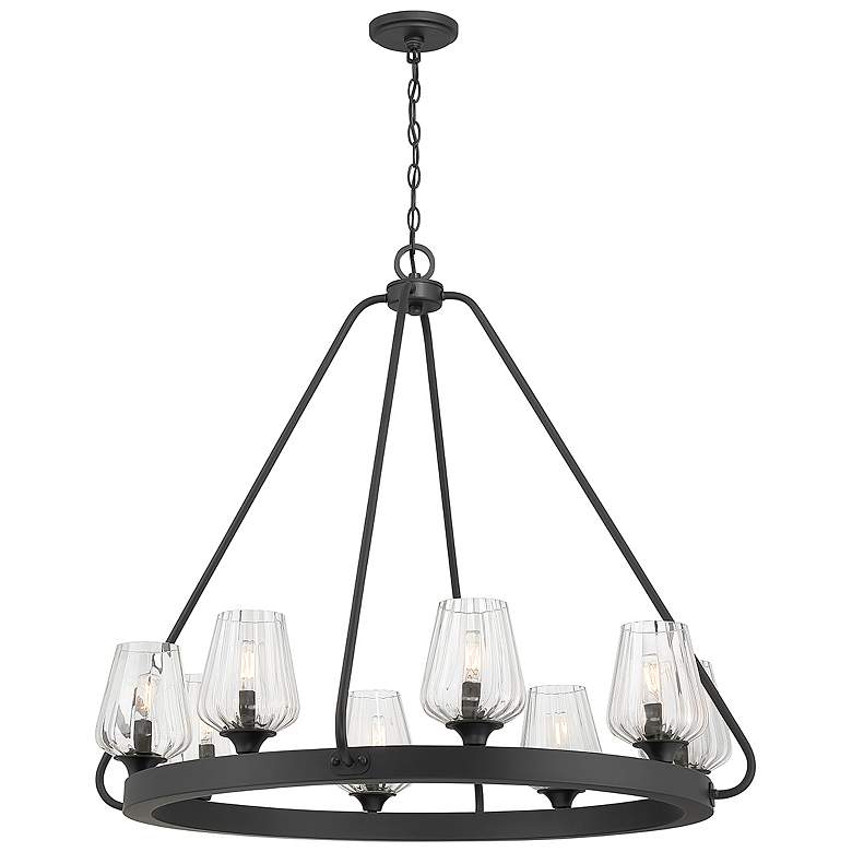 Image 3 Savoy House Essentials Carlton 36" Wide Matte Black 8-Light Chandelier more views