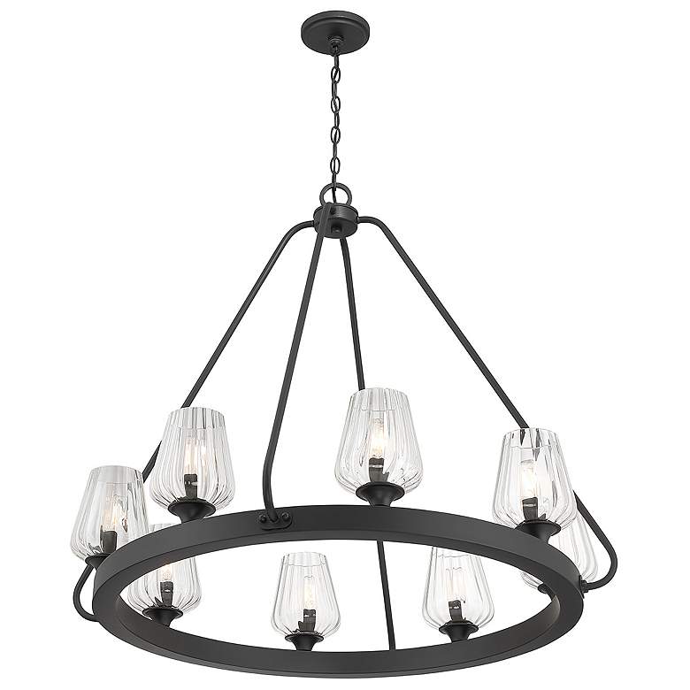 Image 4 Savoy House Essentials Carlton 36" Wide Matte Black 8-Light Chandelier more views
