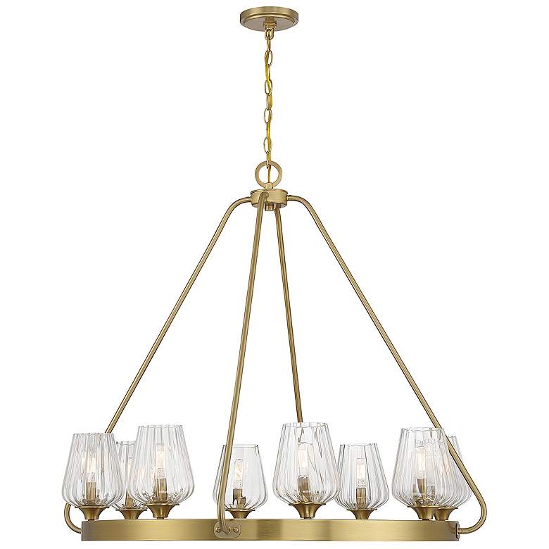 Image 1 Savoy House Essentials Carlton 36" Wide Warm Brass 8-Light Chandelier