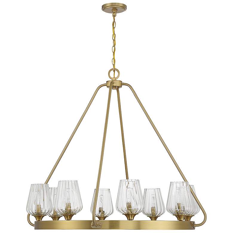 Image 2 Savoy House Essentials Carlton 36" Wide Warm Brass 8-Light Chandelier more views