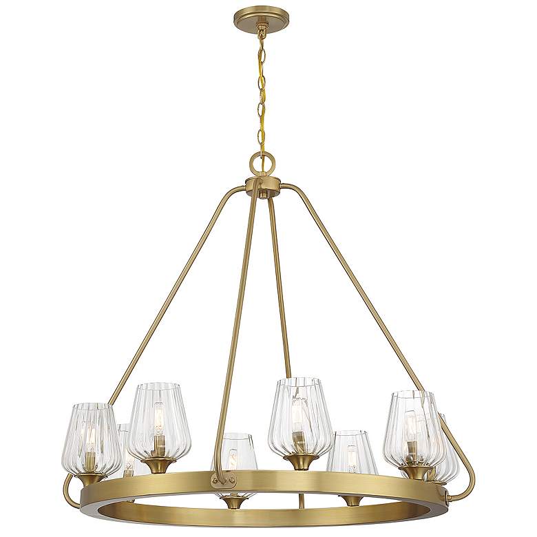 Image 3 Savoy House Essentials Carlton 36" Wide Warm Brass 8-Light Chandelier more views