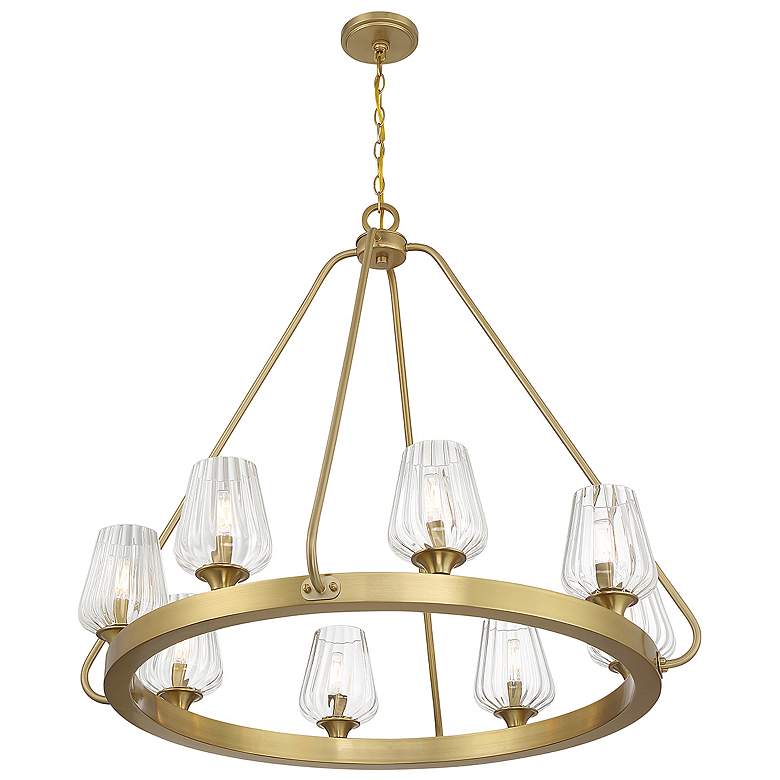 Image 4 Savoy House Essentials Carlton 36" Wide Warm Brass 8-Light Chandelier more views