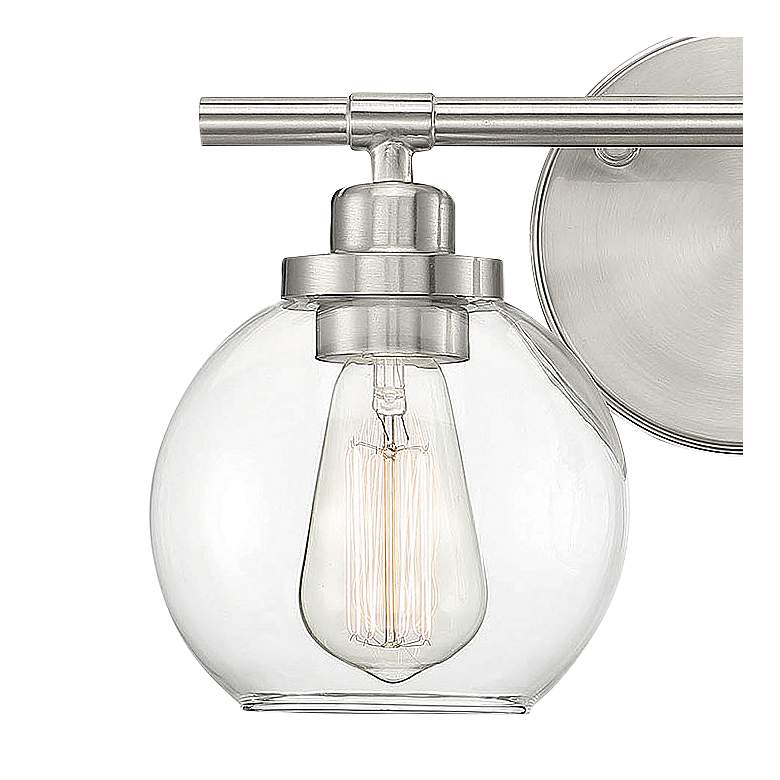 Image 2 Savoy House Essentials Carson 14" Wide 2-Light Satin Nickel Bath Light more views