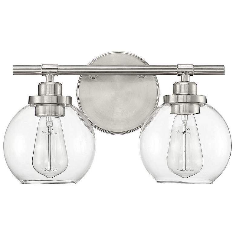 Image 3 Savoy House Essentials Carson 14" Wide 2-Light Satin Nickel Bath Light more views