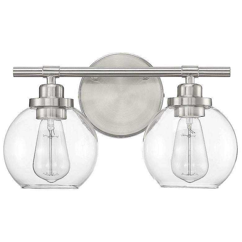 Image 3 Savoy House Essentials Carson 14 inch Wide 2-Light Satin Nickel Bath Light more views