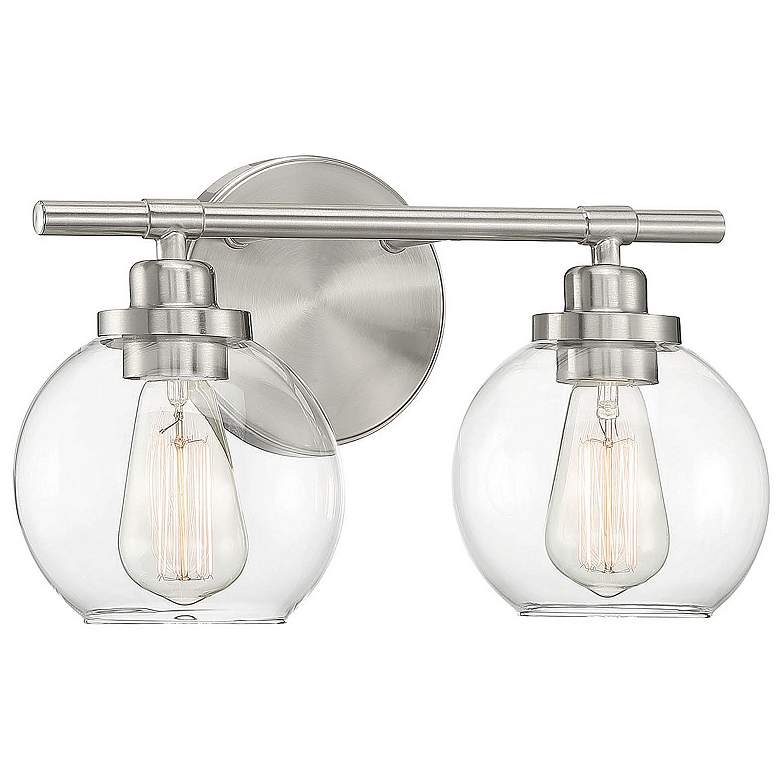 Image 4 Savoy House Essentials Carson 14" Wide 2-Light Satin Nickel Bath Light more views