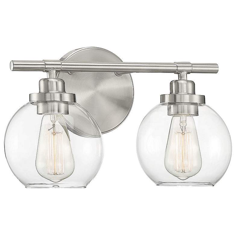 Image 4 Savoy House Essentials Carson 14 inch Wide 2-Light Satin Nickel Bath Light more views