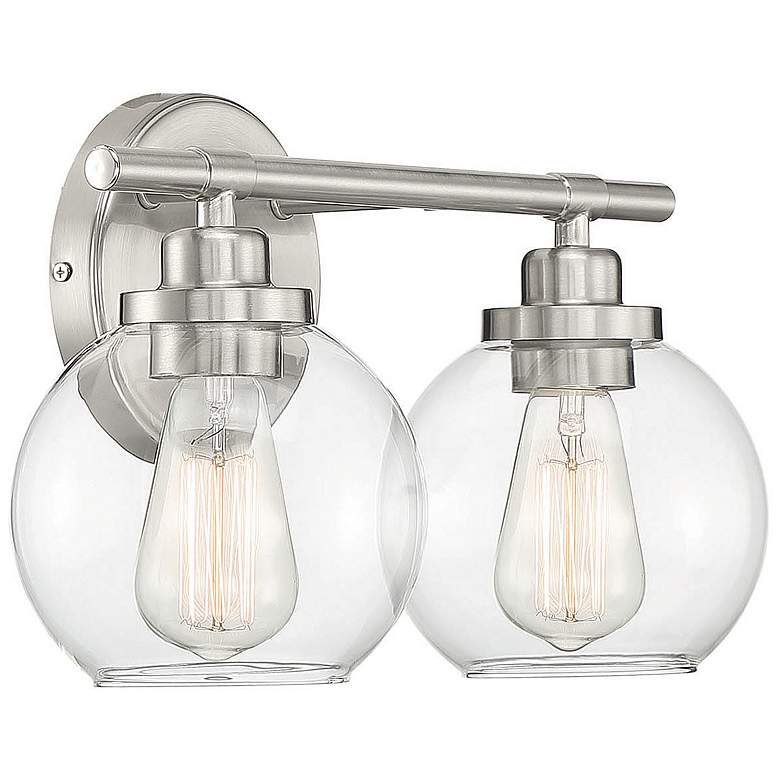 Image 5 Savoy House Essentials Carson 14" Wide 2-Light Satin Nickel Bath Light more views